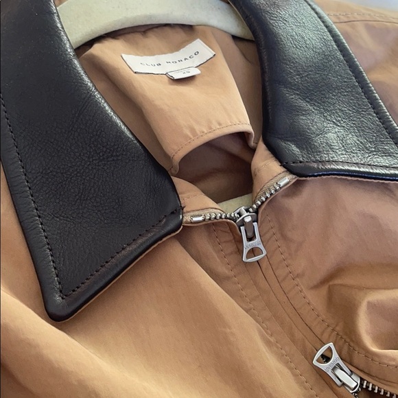 Men’s Club Monaco Leather Collar Tan Jacket XS - Picture 3 of 3